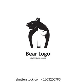 The flat bear logo concept is perfect for business, technology, contractor and housing symbols, health, restaurants