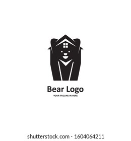 The flat bear logo concept is perfect for business, technology, contractor and housing symbols, health,sport, restaurants, education