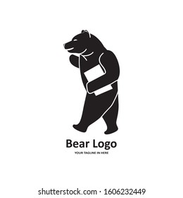 The flat bear logo concept is perfect for business, technology, contractor and housing symbols, health,sport, restaurants, education
