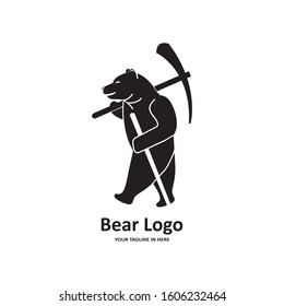 The flat bear logo concept is perfect for business, technology, contractor and housing symbols, health,sport, restaurants, education