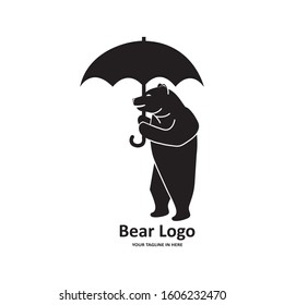 The flat bear logo concept is perfect for business, technology, contractor and housing symbols, health,sport, restaurants, education