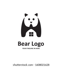 The flat bear logo concept is perfect for business, technology, contractor and housing symbols, health,sport, restaurants, education