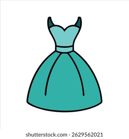 Plano bonito vestido ícone do objeto design conceito isolado