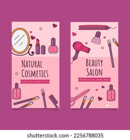 flat beauty salon banner. - Vector.