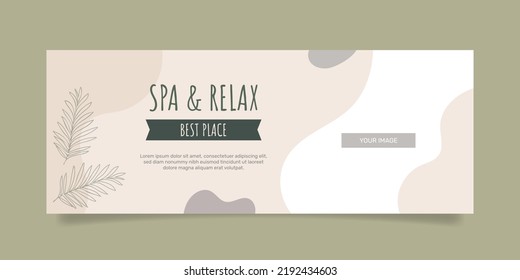 Flat Beauty Spa Boho Social Media Cover Template. - Vector.