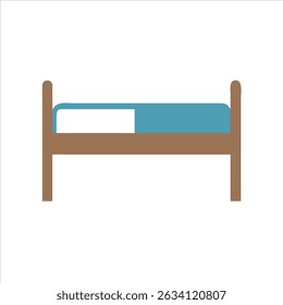 Icono de cama plana concepto de diseño de ilustración moderno aislado