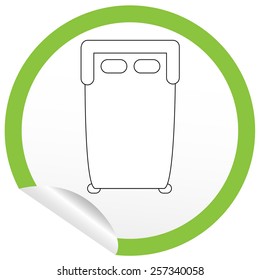 Flat bed icon on sticker for floor plan outline. Line editable EPS10 vector furniture illustration. View from above
