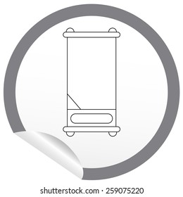 Flat bed icon on sticker for floor plan outline. Line editable EPS10 vector furniture illustration. View from above