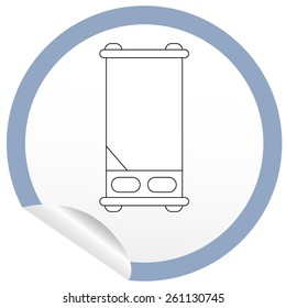 Flat bed icon on sticker for floor plan outline. Line editable EPS10 vector furniture illustration. View from above