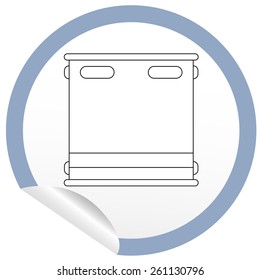 Flat bed icon on sticker for floor plan outline. Line editable EPS10 vector furniture illustration. View from above