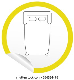 Flat bed icon on sticker for floor plan outline. Line editable EPS10 vector furniture illustration. View from above