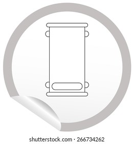 Flat bed icon on sticker for floor plan outline. Line editable EPS10 vector furniture illustration. View from above