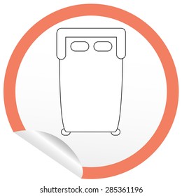 Flat bed icon on sticker for floor plan outline. Line editable EPS10 vector furniture illustration. View from above