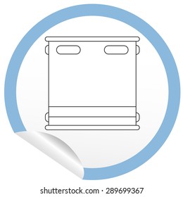 Flat bed icon on sticker for floor plan outline. Line editable EPS10 vector furniture illustration. View from above