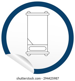 Flat bed icon on sticker for floor plan outline. Line editable EPS10 vector furniture illustration. View from above