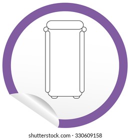 Flat bed icon on sticker for floor plan outline. Line editable EPS10 vector furniture illustration. View from above