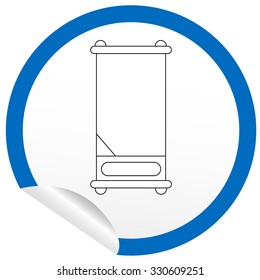 Flat bed icon on sticker for floor plan outline. Line editable EPS10 vector furniture illustration. View from above