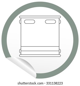 Flat bed icon on sticker for floor plan outline. Line editable EPS10 vector furniture illustration. View from above