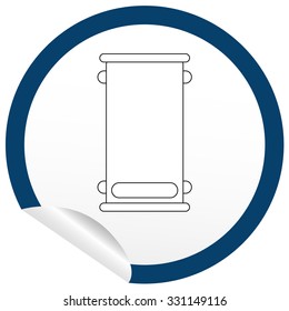 Flat bed icon on sticker for floor plan outline. Line editable EPS10 vector furniture illustration. View from above