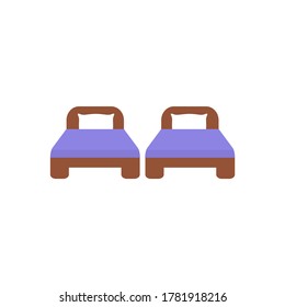 Flat bed, sleeper icon, vector illustration isolated on white background