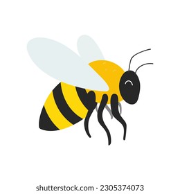 flat bee  isolated vector illustration