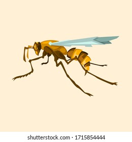 Flat bee. Bee logo in color