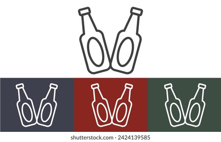 
Botellas de cerveza planas animan juntos