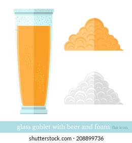 flat beer glass with foam