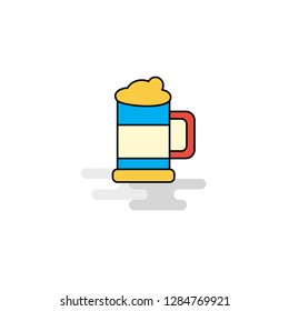 Flat Beer glass Icon. Vector