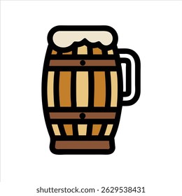 Flat beer glass object icon design concept isolated