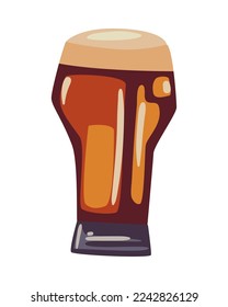 flat beer glass over white