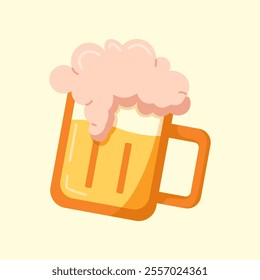 Flat Beer Mug Style Illustration