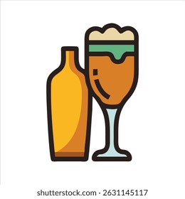 Flat beer object icon modern design concept isolated