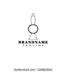 flat beer pump cartoon logo icon design template black modern isolated vector illustration