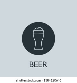 Flat beer vector icon. Beer illustration for web, mobile apps, design. Beer vector symbol.
