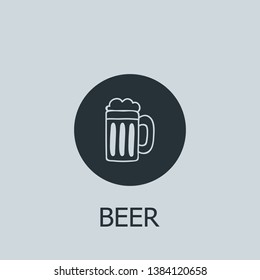Flat beer vector icon. Beer illustration for web, mobile apps, design. Beer vector symbol.
