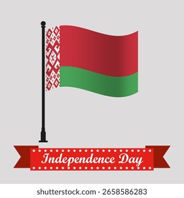 Flat Belarus Independence Day With Waving Flag
