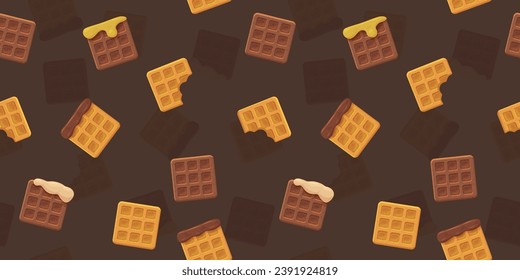 a flat belgian waffles backdrop seamless pattern