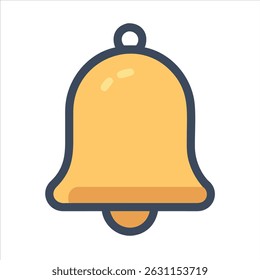 Flat bell object icon modern design concept isolated