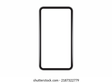 Flat Bezel less Modern Smartphone Device Isolated Empty Mockup Screen