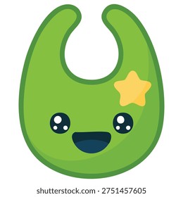 Flat bib icon suitable for websites print templates promotional materials apps isolated vector illustration on white background