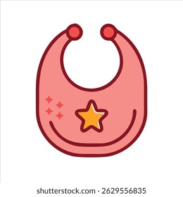 Flat bib object icon sticker design concept isolated