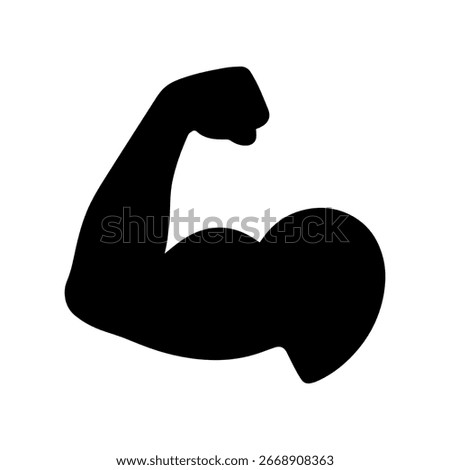 flat bicep muscle icon Muscle man arm sign Strength symbol gym power