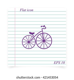 Flat bicycle illustration.