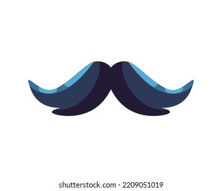 Flat Big Moustache Over White