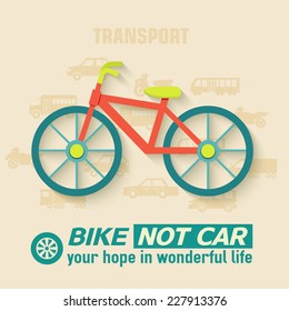 Flat bike background illustration concept. Tamplate for web and mobile design