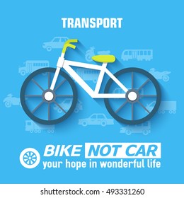 Flat bike background illustration concept. Tamplate for web and mobile design
