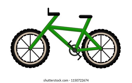 Flat bike on white background