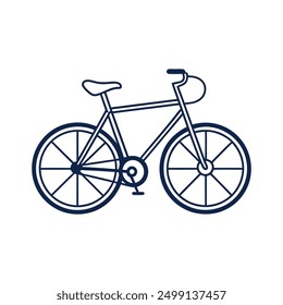 Flat Bike vector Line art illustration