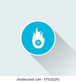 flat billiard flame icon